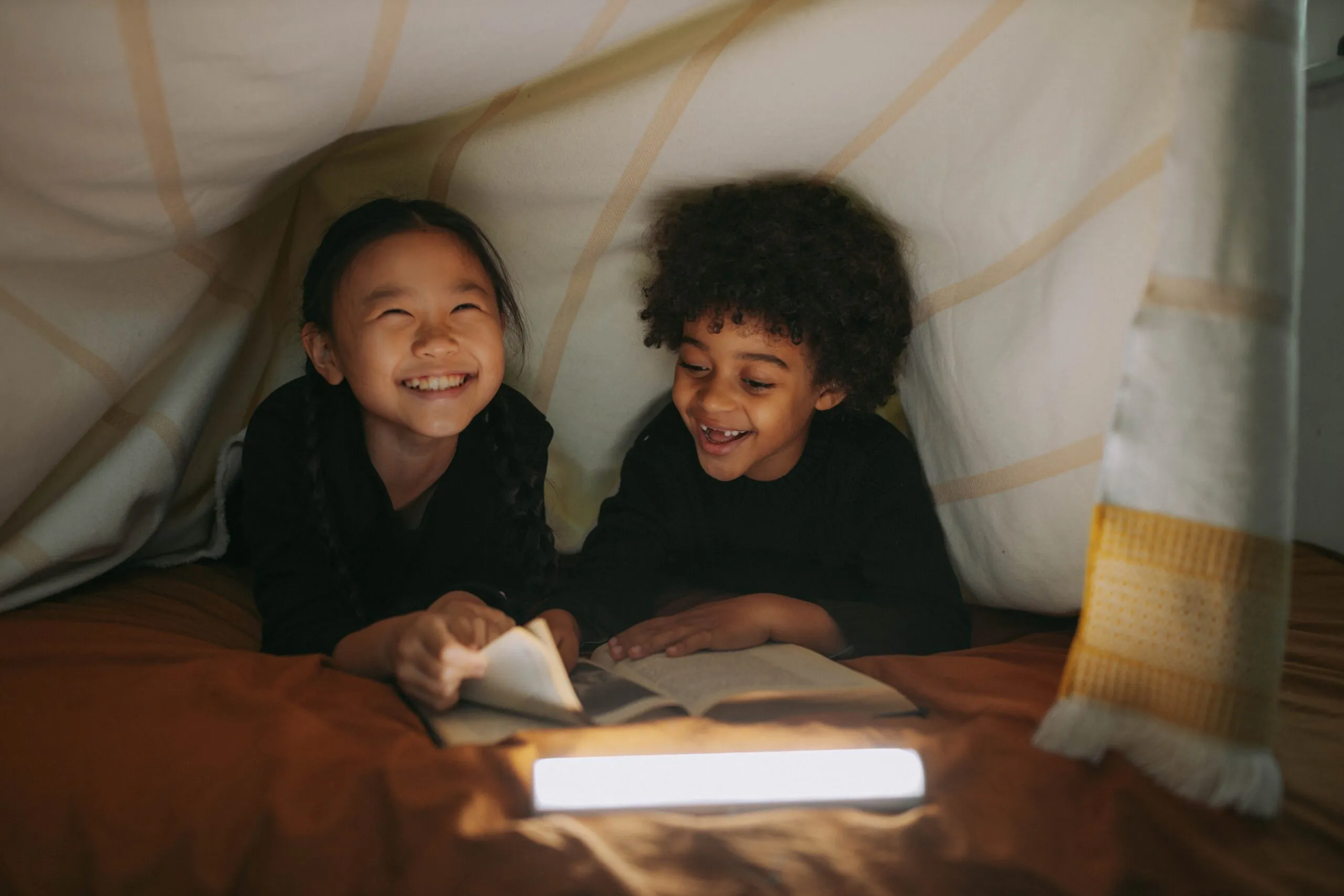 Kids Smiling In Tent